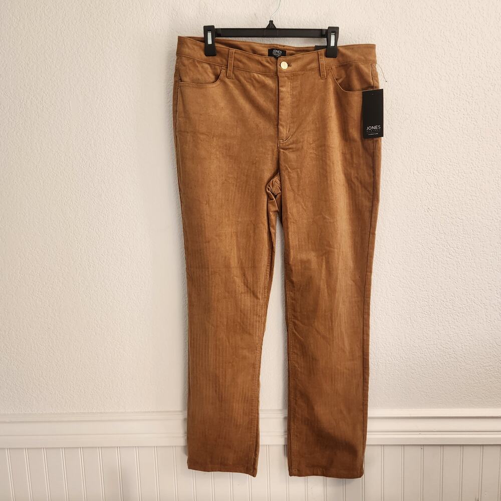 Jones New York Women's Size 14/32 The‎ Lexington Straight Leg Brown Pants NWT